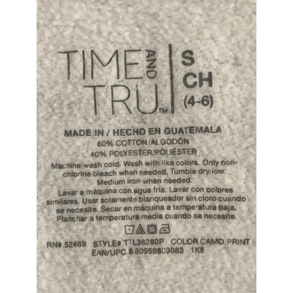 Time & Tru Womens Camouflage Full Zip Hoodie Sweater Size Small - Picture 8 of 8